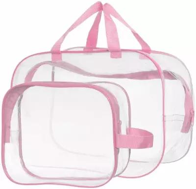 Сумка для роддома, прозрачная, для мамы и малыша "здравствуй, мама!", цвет розовый, набор из 2 штук