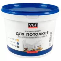 Краска акриловая VGT ВД-АК-2180 для потолков «Белоснежная» матовая белая 3 кг