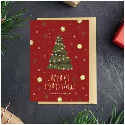 Дизайнерская открытка Meswero / CHRISTMAS TREE / с подарочным конвертом / 10х15