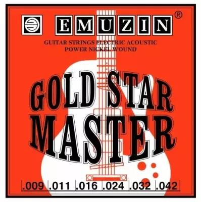 Струны для акустической гитары Emuzin Gold Star Master 6ГСМ-02 - (9-11-16-24-32-42)