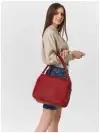 Стильная, влагозащитная, надежная и практичная женская сумка из экокожи David Jones CM6255K/DARK-RED