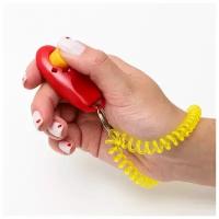 Пижон Кликер для дрессировки собак с браслетом на руку, красный