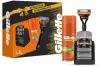 Набор Gillette бритва Fusion с 3 кассетами, гель для бритья, подставка