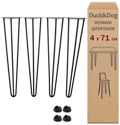 Ножки для стола шпильки из металла усиленные лофт Duck&Dog / черные / Высота 71 см. / комплект 4 шт