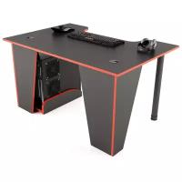 Игровой компьютерный стол MADXRACER XGAMER BASIC (1400 мм, Черный с красной кромкой)