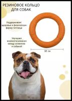 Кольцо для собак 18 см (оранжевое)/ игрушка для собак/ пуллер/ резиновое кольцо для дрессировки/тренировочный снаряд/грызак для собак/плавающее кольцо