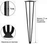 Ножки для стола шпильки из металла усиленные лофт Duck&Dog / черные / Высота 71 см. / комплект 4 шт