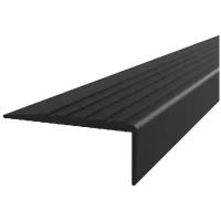Противоскользящая накладка на ступени угловая L-образная черная (12.5 метров) + клей