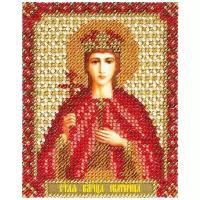 вышивка бисером икона святой великомученицы екатерины 8.5x11 см