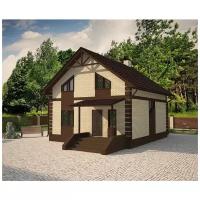 Проект жилого дома SD-proekt 15-0024 (125,5 м2, 8,7*9,74 м, керамический блок 440 мм, облицовочный кирпич)