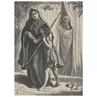 Репродукция на холсте Агарь и Измаил (Библейская галерея Далзилса) Соломон Симеон 40см. x 55см