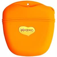 SuperDesign силиконовая тренировочная сумка Мнямс для лакомств, размер L, оранжевая