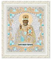 рисунок на ткани конек бисер, святой николай чудотворец, 15х18 см (конек.7118)