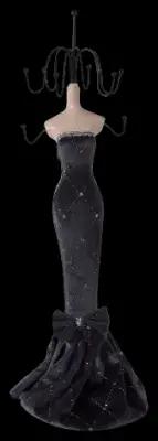 Подставка для украшений "Силуэт девушки в платье" вечер, цвет сине-серый 9*9*31 см