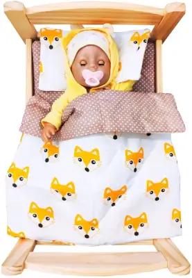 Комплект для большой куклы Lili Dreams: одеяло, подушка, матрас Оранжевые Лисы