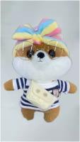 Мягкая игрушка собака Сиба-ину (Шиба-ину) Shiba inu, плюшевая собачка лалафанфан . Коричневый цвет.