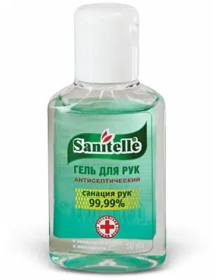 Sanitelle гель для рук антисептический с экстрактом Алоэ Вера и витамином Е, 50 мл, тип крышки: флип-топ
