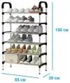Стойка-стеллаж для обуви 6 ярусов, размер 150 х 55 х 28 см / Стеллаж под обувь в прихожую, 6 уровней