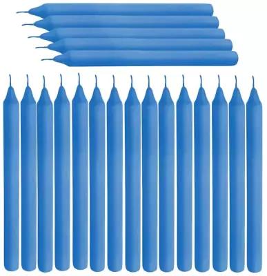 Свеча Столовая полноцветная Синяя 1.8x18 см. 20 штук