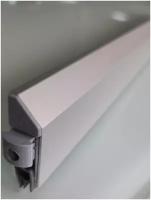 Автоматический алюминиевый порог FORBSA FLUSH (13х40мм) 820 (-220 мм) (Серебро) для межкомнатных дверей