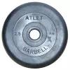 Barbell Диск обрезиненный d 26 мм чёрный 2,5 кг Atlet