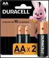Батарейка алкалиновая AA LR6 1.5V Duracell Basic MN1500, 2 шт